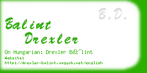 balint drexler business card